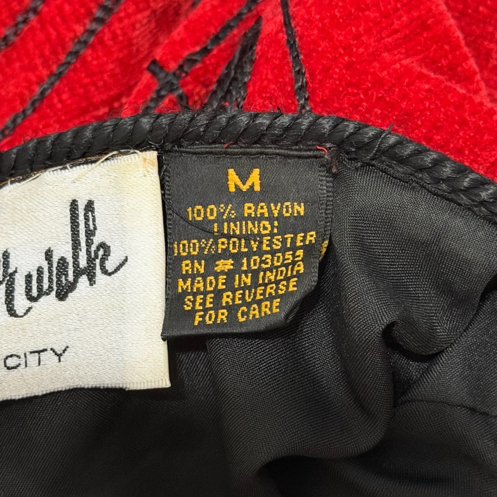 Vintage 1980’s Talk of the Walk Atlantic City Jacket Black & Red Cat Art Decor M - Picture 8 of 10